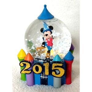 2015 Disney Parks Mickey Mouse Sorcerers Apprentice Disneyland Castle Snowglobe